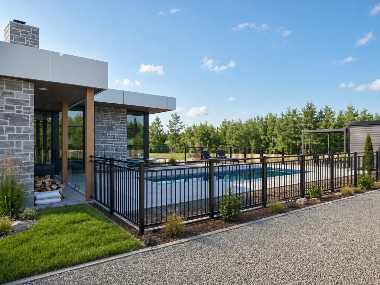 URailing intégré à une propriété architecturale complète
