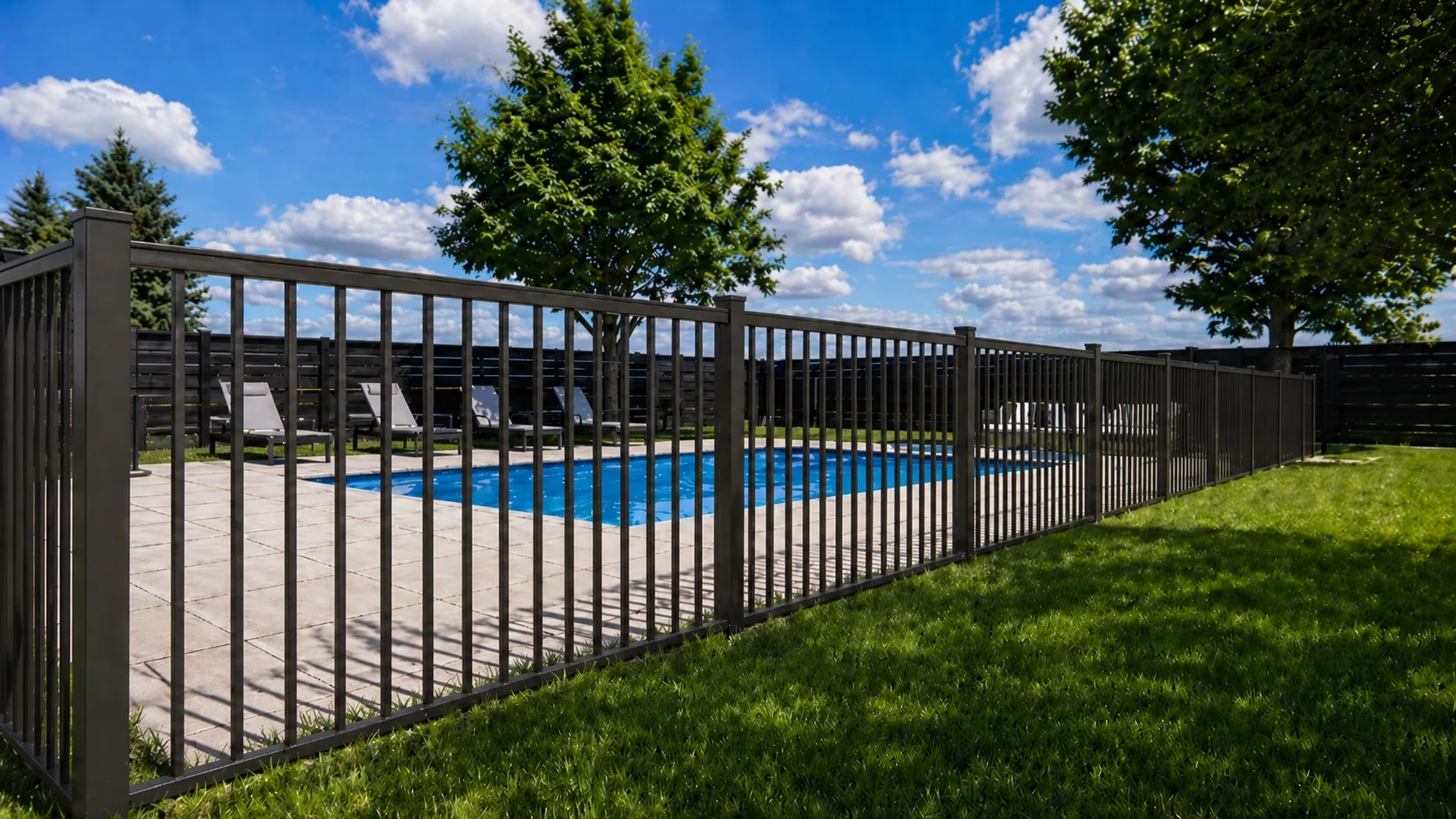 Barreaux verticaux URailing, conformité RBQ piscine